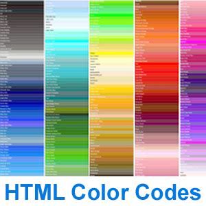 HTML Color Codes and Names