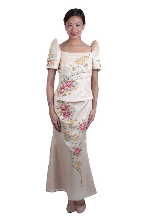 WS04 - Baro't Saya Mestiza Painting - Filipiniana | Filipiniana dress, Butterfly sleeve dress ...