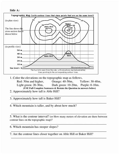 50 topographic Map Worksheet Answer Key – Chessmuseum Template Library