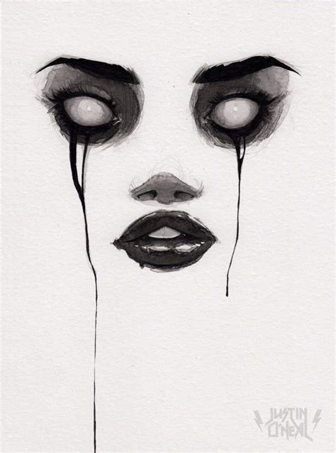 Dripping Tears: Dark Art Drawing