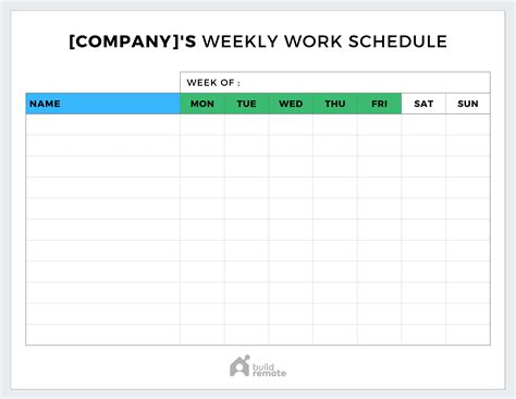 The Weekly Work Schedule Template Library: 12 Free Options