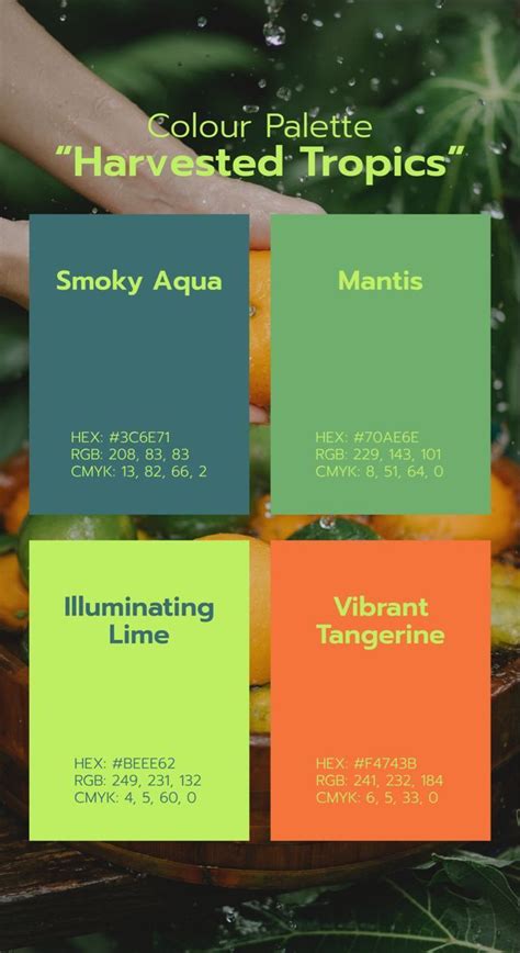 Harvested Tropics Color Palette: A Vibrant and Serene Mix of Tropical Tones | Color design ...