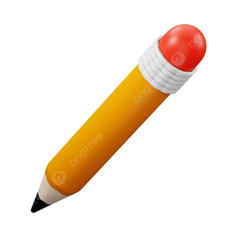 Pencil 3d Icon, 3d Pencil, Pencil 3d Render, Pencil PNG Transparent Clipart Image and PSD File ...