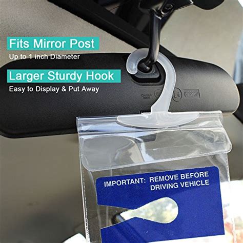 Handicapped Parking Placard Holder - Disabled Placard Protective Mirror Tag Holder with Larger ...