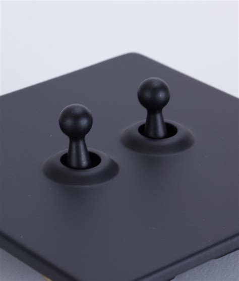 Toggle Light Switch 2 Toggle Black - Designer Light Switches