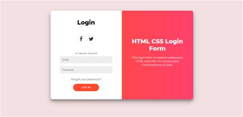 Login Form Page Design with HTML and CSS - w3CodePen