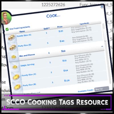 SCCO "Any Ingredient" Cooking Tags Resource (SCCOR) - The Sims 4 Mods - CurseForge