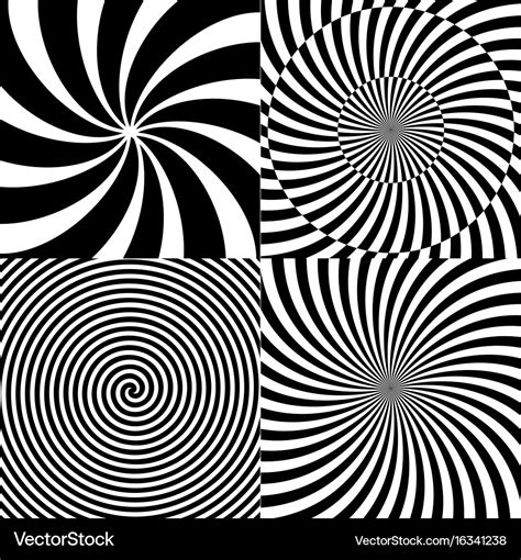 Black and white hypnotic psychedelic spiral with Vector Image