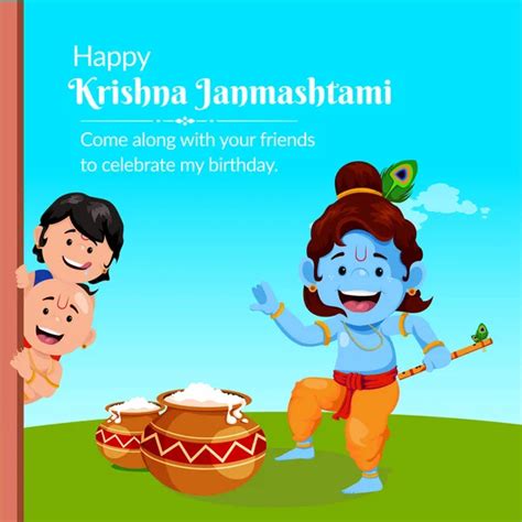 Creative Banner Design Indian Festival Happy Krishna Janmashtami Template Stock Vector by ...