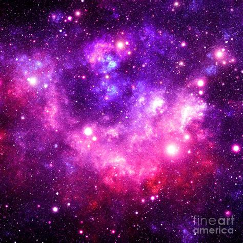 Purple Pink Galaxy Nebula Digital Art by Johari Smith - Pixels