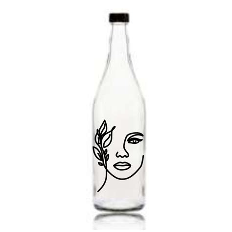 Line Art 3 Glass Bottle - Divalicious