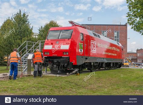 Exhibition at the Rail maintenance work in Dessau Stock Photo - Alamy