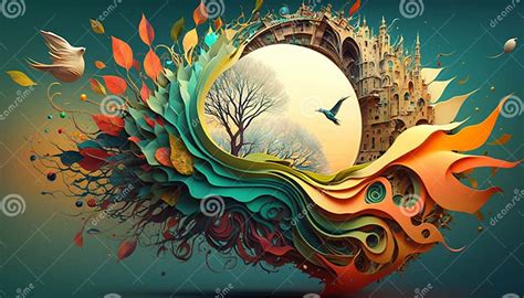 Abstract Art, Surrealism, Beautiful Concept Art, AI Generated Stock Illustration - Illustration ...