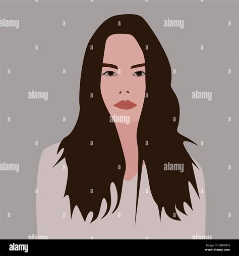 Girl with brown hair, illustration, vector on white background Stock Vector Image & Art - Alamy