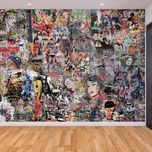 Graffiti Poster Pop Art Wallpaper Wall Mural & Streat Art Graffiti Urban Style Retro Mural ...