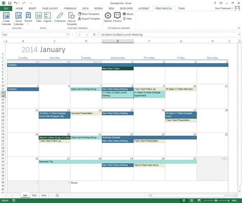 Calendar With Time Slots In Word Or Excel