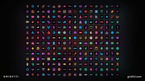 17 Neon App Icon Packs for iOS 17 (iPhone & iPad) | Gridfiti