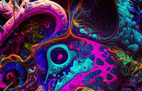 Psychedelic Background. Surrealism, Acid Patterns Stock Illustration - Illustration of retro ...