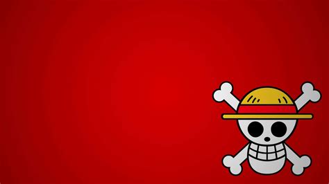 Download Minimalist One Piece Straw Hat Skull Logo Wallpaper | Wallpapers.com