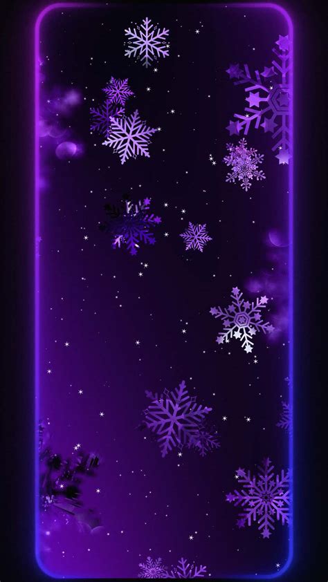 Snowflakes Purple Background Wallpaper - iPhone Wallpapers