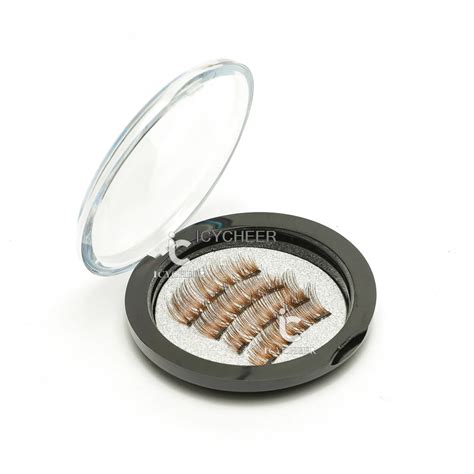 ICYCHEER 4PCS Magnet False Eyelashes Handmade Lashes Makeup Triple Brown 3D Fake Eyelash-in ...