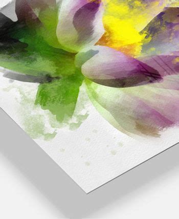 Design Art Designart 'Lotus Flower Sketch Watercolor' Floral Metal Wall Art - 30" X 40" - Macy's