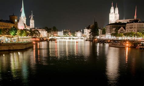 Limmat River at Night, Zurich, Switzerland - Ed O'Keeffe Photography