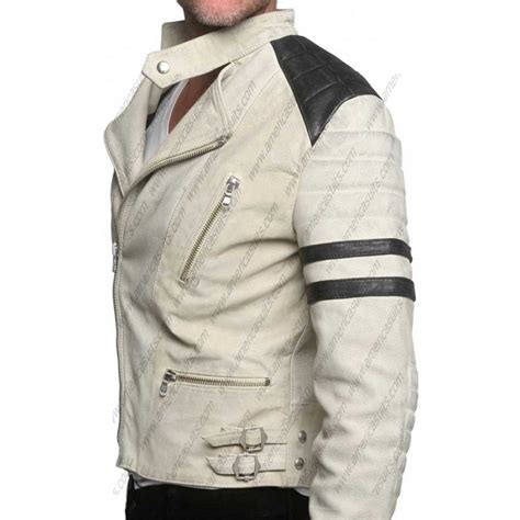 Vintage White Motorcycle Riding Leather Jacket | americasuits.com