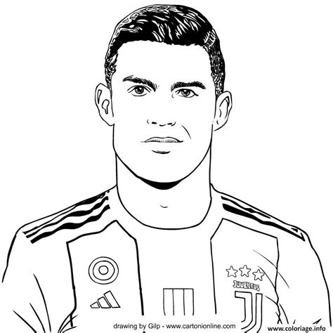 Coloriage Cristiano Ronaldo 7 Juventus Italie Dessin Ronaldo à imprimer