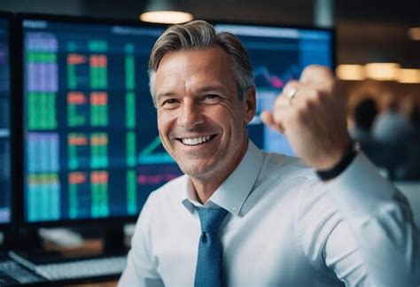 Premium Photo | A man in a shirt and tie is smiling in front of a computer screen with a ...