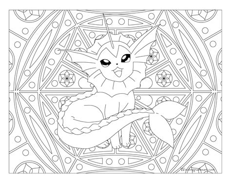 Adult Pokemon Coloring Page Vaporeon · Windingpathsart.com