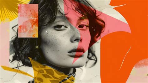 Vivid Woman Collage with Monochrome and Color Contrast | Premium AI-generated image