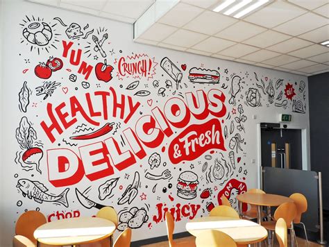 Mural Cafe, Cafe Wall Art, Mural Wall Art, Wall Painting, Food Wall Art, Wall Décor, Diy Wall ...