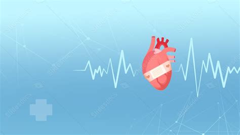 Electrocardiogram Heart Blue Minimalist Powerpoint Background For Free Download - Slidesdocs