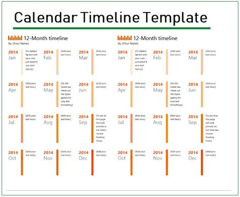 Calendar Timeline Templates | 4+ Free Word, Excel & PDF