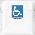 Handicap Sign Stickers/Labels Square Sticker | Zazzle