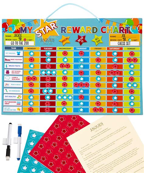 Buy Jaques of London Reward Charts for Children | Magnetic Star Chart | Reusable Reward Chart ...