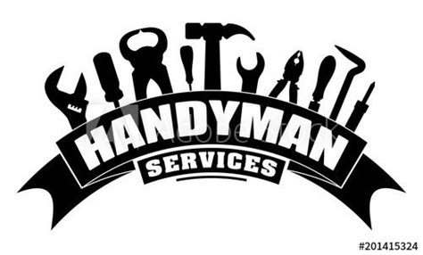 Stock Image: Handyman services vector design for your logo or emblem with bend banner and set of ...