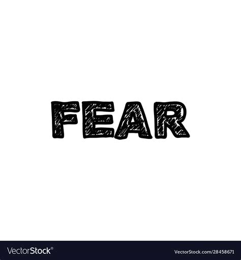 Handwriting words fear Royalty Free Vector Image