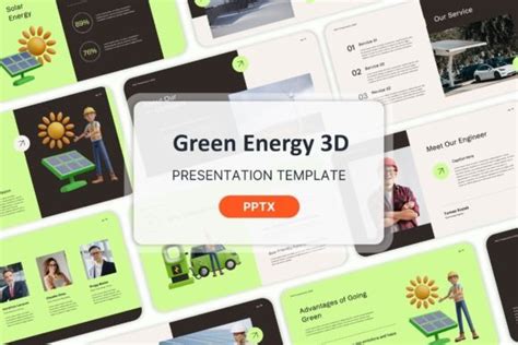 Green Energy 3D - Powerpoint Templates Graphic by Moara · Creative Fabrica