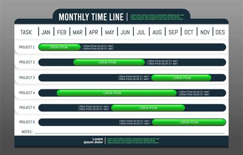 Monthly Timeline Project Calendar Template 17781894 Vector Art at Vecteezy