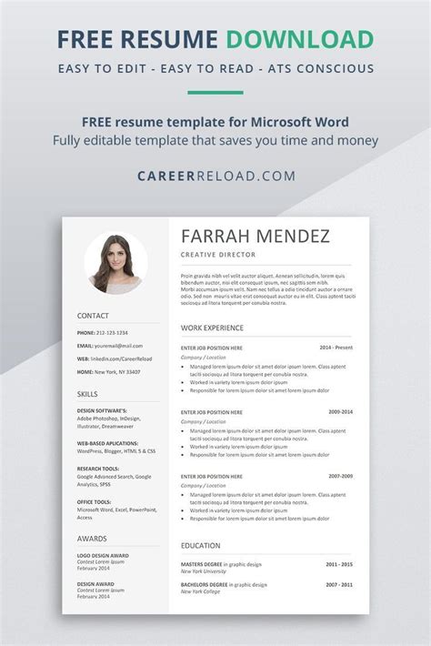 Microsoft Resume Templates | Example Calendar Printable