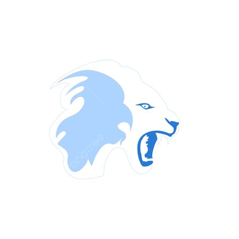 Lion Logo Design Blue White, Lion Logo, Lion Design, Lion Icon PNG and Vector with Transparent ...