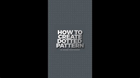 Dotted pattern in Photoshop – Web Design Tutorials