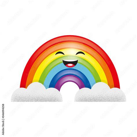 RAINBOW HAPPY Emoticon Icon Emoji VECTOR - JPEG - PNG Stock Vector | Adobe Stock