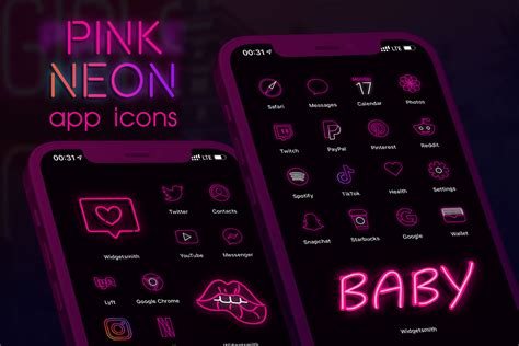 Neon Aesthetic App Icons - FREE iPhone App Icons Collection