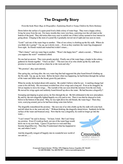 The Dragonfly Story Printable - Fill Online, Printable, Fillable, Blank | pdfFiller