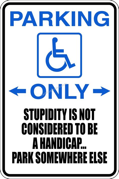 Funny Handicap Signs - ClipArt Best