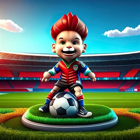 Premium AI Image | Football character mascot in 3d Generative AI