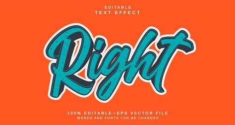 Premium Vector | Editable text style effect Right text style theme